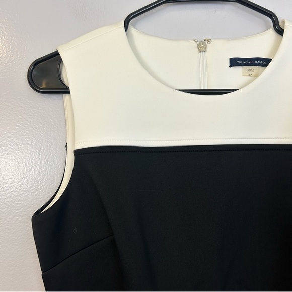 Tommy Hilfiger Black/White Color Block Striped Sleeveless Sheath Dress Size 8P - Picture 6 of 15
